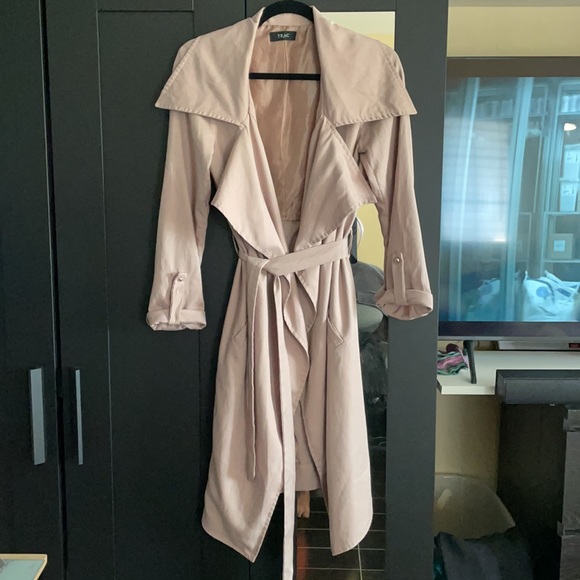 Trac Jackets & Blazers - Trac Beige Belted Trench Coat